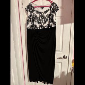 Connected Apparel Fancy Wedding Cocktail Maxi Long Dress Black/White sz 20W